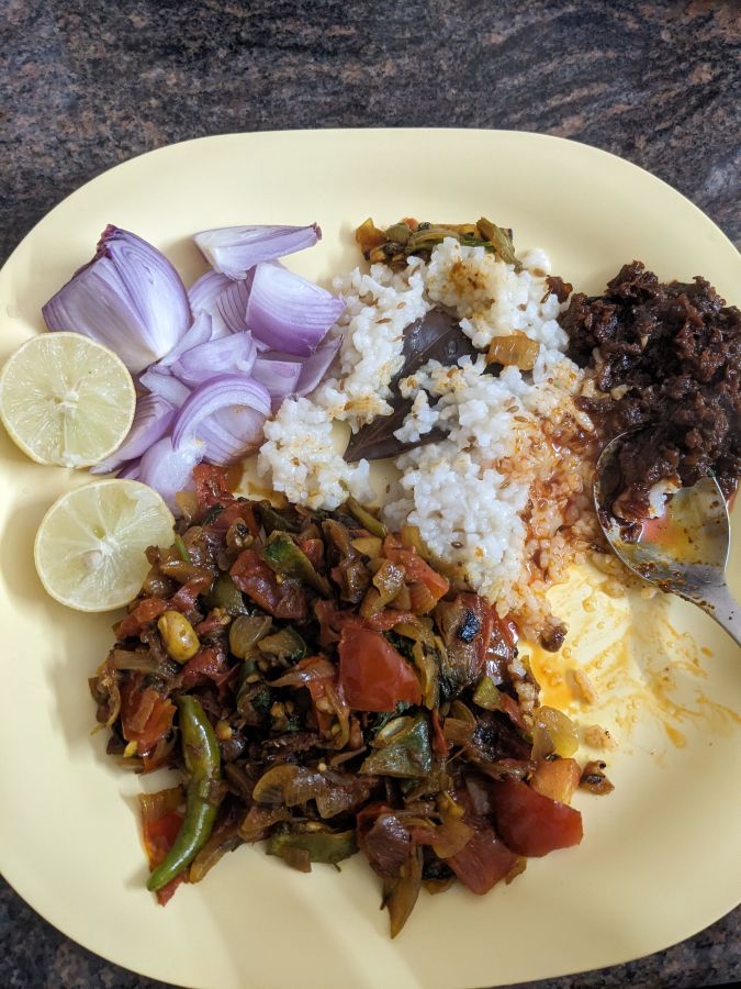 our first homemade dinner in wayanad village Kerala