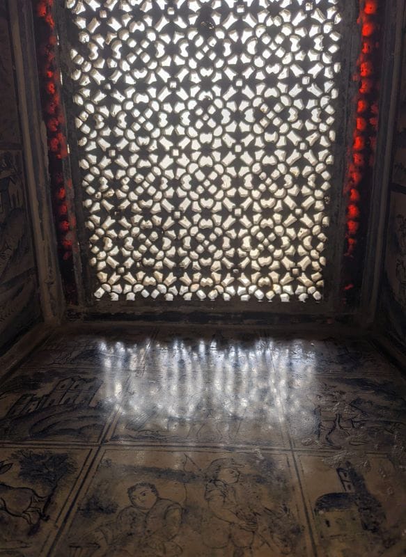 do you see the tiles_ in city palace royal palace one of the best places to visit in udaipur rajasthan tiny