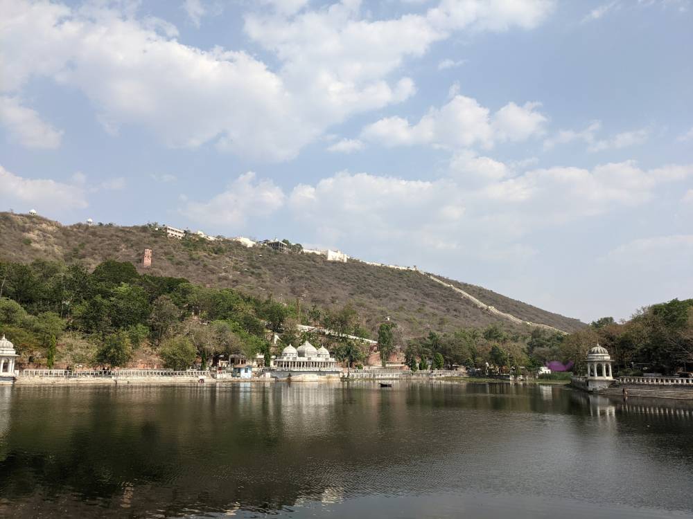 near manik lal verma park doodh talai about to start the hike to karni mata temple
