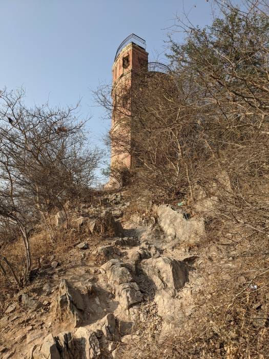this was the watchtower like thing on karni mata temple hill udaipur