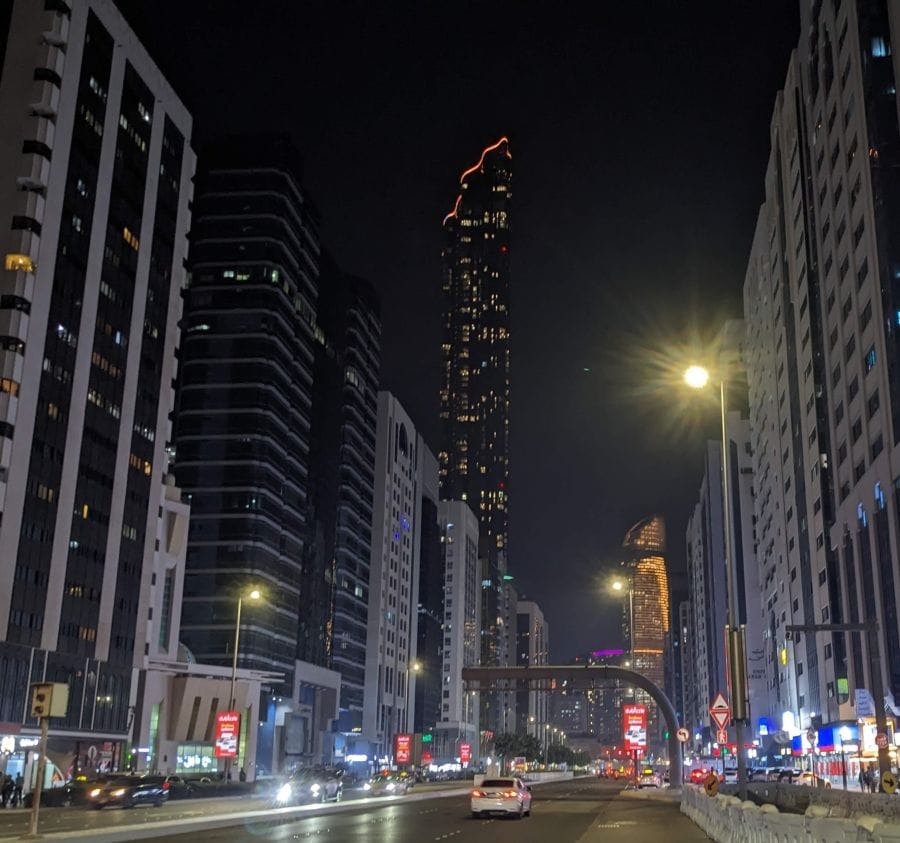 Abu Dhabi at night, UAE