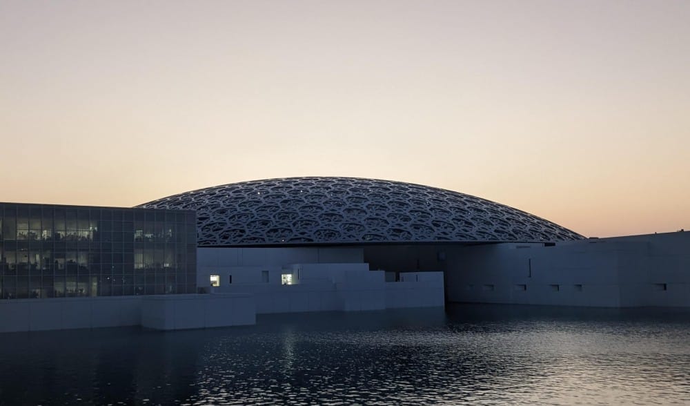 a view of the louvre museum abu dhabi