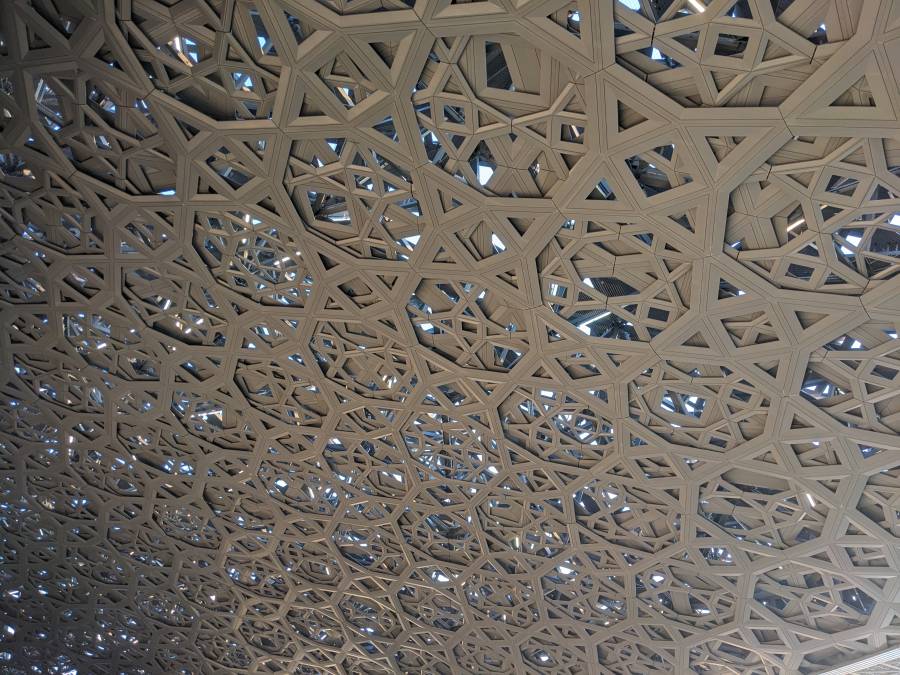 the roof of the Louvre Abu Dhabi UAE