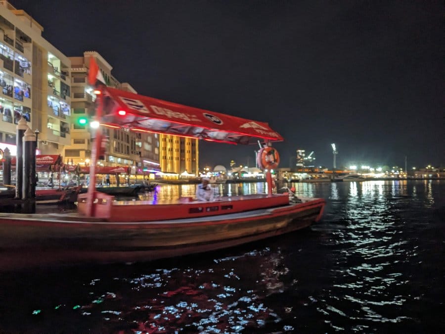 Dusty Sharjah: The Poorer Brother of Abu Dhabi and Dubai 5 an abra over Dubai Creek at night (1)