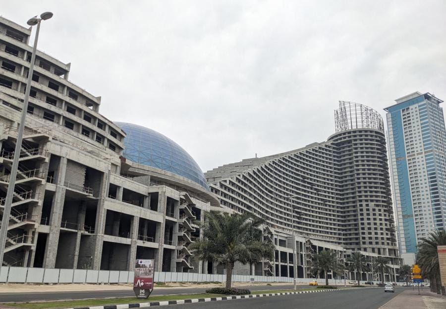 Dusty Sharjah: The Poorer Brother of Abu Dhabi and Dubai 9 the road right outside the aquarium in sharjah everything is under construction