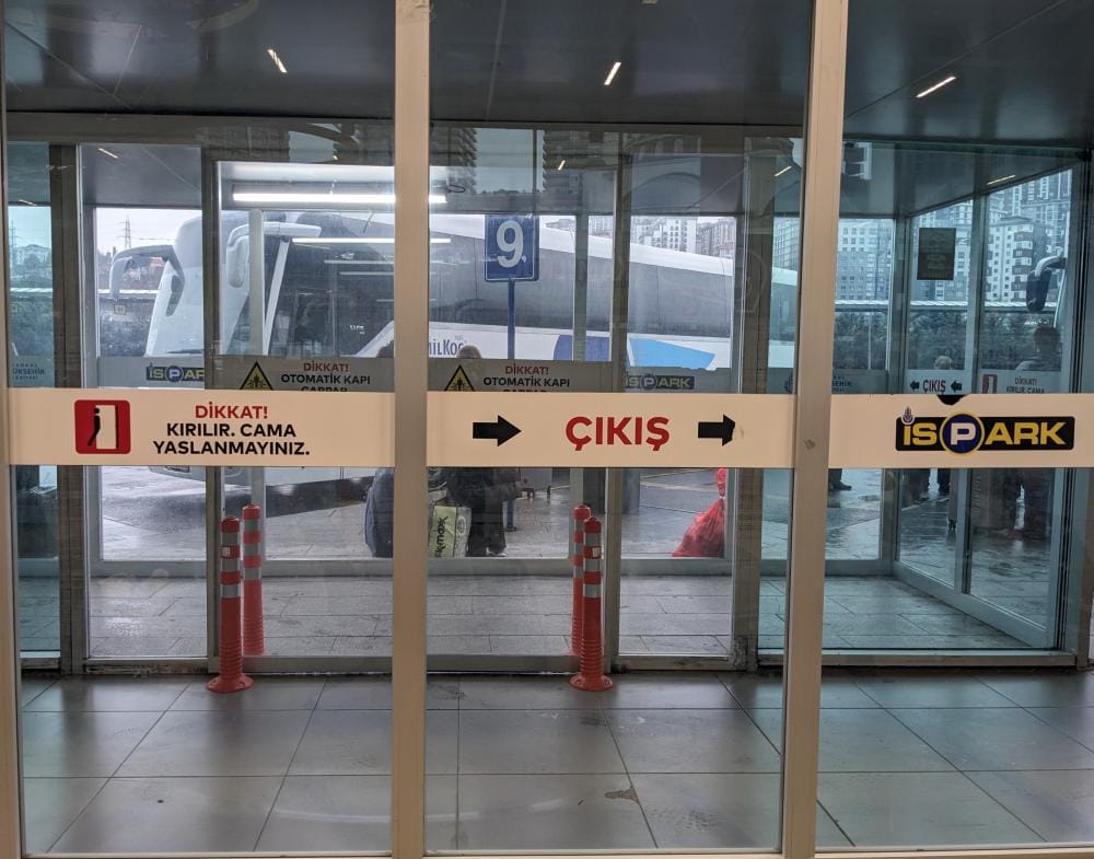 cikis exit doors bus station izmir