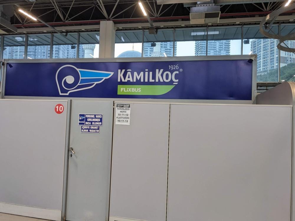 kamil koc Istanbul city bus stand stall
