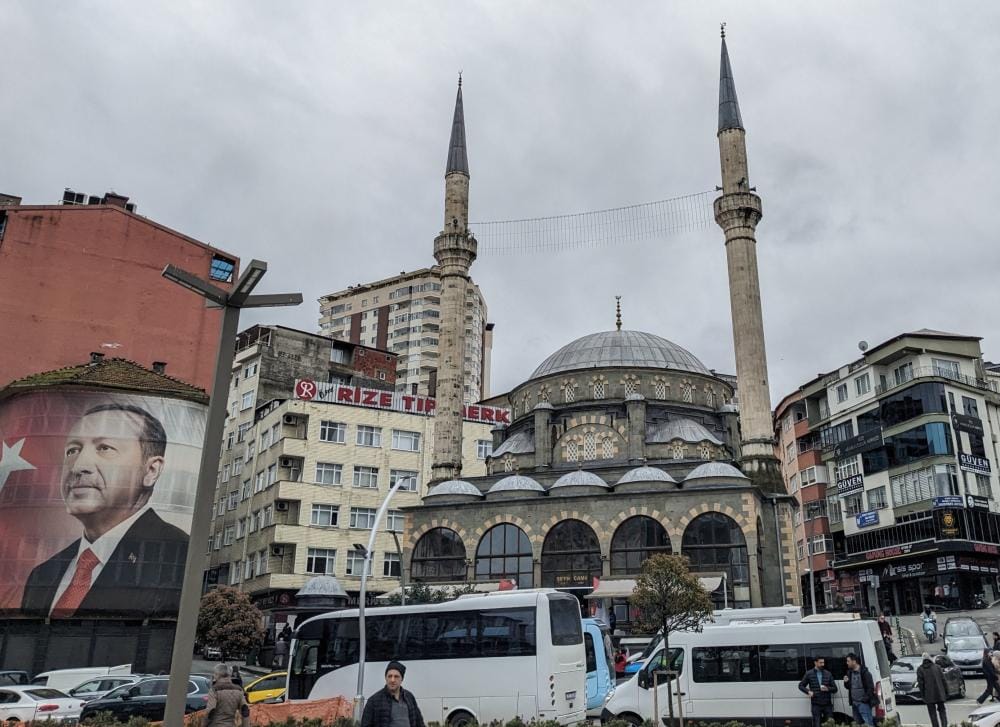 Passing By Rize, Turkey: Pumpkin and Baklava Adventures 1 rize city turkey mosque prime minister prayer time people cars things to do in rize turkey