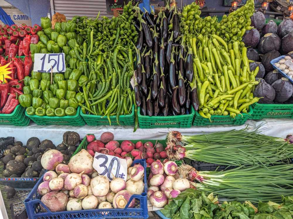 Passing By Rize, Turkey: Pumpkin and Baklava Adventures 3 vegetables of all kinds in s street store of city of rize in turkey